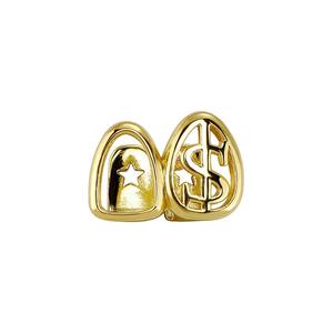 Best-seller transfrontalier : Bijoux dentaires en zircon, en laiton en forme de cœur, à double creux et polyvalents, populaires pour Halloween - Product Image 5