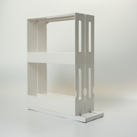 Boîte de rangement moderne en plastique à double niveau Organisateur de cuisine pliable et rotatif pour aliments, épices et conserves