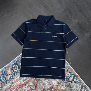 Camisetas Polo de Punto con Cuello, Estilo Urbano, Manga Corta, Vintage, Casual, Oversize, Diseño a Rayas, Fabricante de Camisetas Personalizadas - Product Image 1