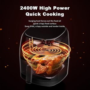 Friteuse à air numérique classique carrée en plastique avec écran tactile, multifonction, pour usage domestique et hôtelier, chauffage à 360 degrés - Product Image 4