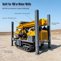 Foreuse à chenilles pour puits d'eau KC180, profondeur 180 m, machine de forage pneumatique DTH pour puits d'eau