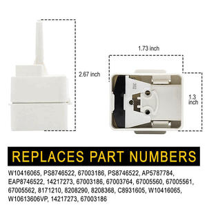 Relé <span class=keywords><strong>de</strong></span> Arranque del Compresor del Refrigerador W10613606, Condensador Compatible con Refrigeradores <span class=keywords><strong>Whirlpool</strong></span> W10416065 PS8746522 67003186 - Product Image 2