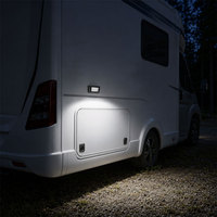 Lumière extérieure LED RV 5 pouces 12V IP67, blanc brillant, en aluminium, pour porche extérieur, faisceau large, lampe de toit pour remorques, camions, camping-cars