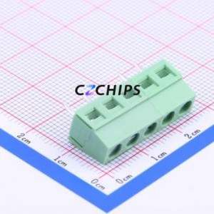 WJ127-5.0-5P <b>Screw</b> Terminal <b>Block</b> Through hole Component (THT),P=5mm Connector 1x5P 5mm Green Through Hole - Product Image 1
