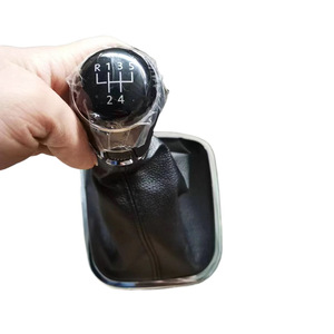 Chen Can Car Gear <b>Knob</b> Leather Black For Volkswagen Bora Manual Transmission <b>Shift</b> Stick - Product Image 1