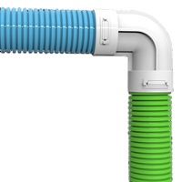 Systèmes d'aération 63mm 75mm 4 "pouces coude 90 degrés conduit tuyau connecteur Flexible rond Tube Ventilation tuyau ABS plastique