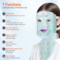 Thérapie par lumière rouge, masque facial en silicone LED 7 couleurs pour la beauté à domicile, rajeunissement de la peau