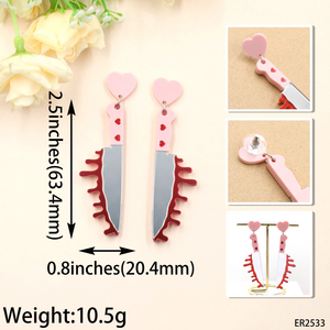 Ban đầu <span class=keywords><strong>Halloween</strong></span> kỳ nghỉ Acrylic sọ dao dangle Bông tai - Product Image 6