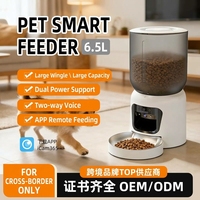 Distributeur automatique intelligent et écologique de nourriture pour animaux de compagnie 6,5 L, avec application Icam 365, vidéo à distance, minuterie Wi-Fi entièrement automatique, pour chats et chiens