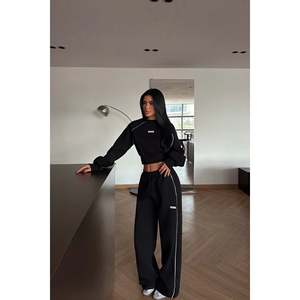 Black Hooded <b>Tracksuit</b> Vintage Sportswear for Autumn/Winter Breathable Lightweight Plus Size Printed Logo Solid Vintage Style - Product Image 4