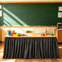 Nappe de table rectangulaire à pois transfrontalière de 6 pieds, idéale pour la décoration de salles de classe, bureaux, fêtes d'anniversaire et autres événements.