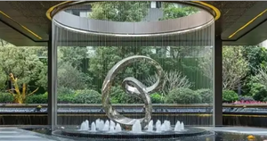 Sculpture de cerceau en acier inoxydable 316L personnalisée oeuvre de signature pour l'<span class=keywords><strong>immobilier</strong></span> de luxe - Product Image 3