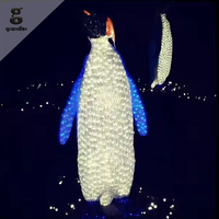 Lámpara LED Decorativa de Paisaje 3D con Forma de Pingüino, de Aluminio, para Exteriores, IP65, Multicolor, Recargable, con Batería, Regulable, para Uso Comercial y Festivo