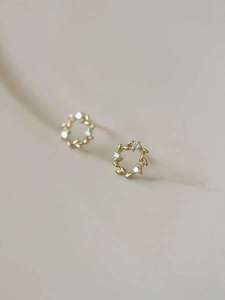 Pendientes de Oro de 9K con Mini Moissanita Certificada IGI, Estilo Coreano de Moda 2025, Venta al Por Mayor para Adolescentes KJ431 - Product Image 3