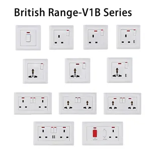 Switches And Sockets 13A House Enchufe De Pared Con Usb Multi 250v Electrical British 3 Pin Light Switch Double Outlet Uk Wall Socket With Usb Ports