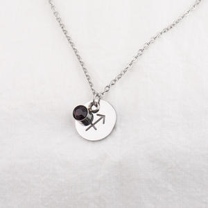 Kingcome Vintage personalizado 12 <span class=keywords><strong>meses</strong></span> cumpleaños piedra horóscopo redondo piedra de nacimiento collares joyería signo del zodiaco COLLAR COLGANTE - Product Image 6