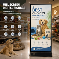 Kiosque d'affichage numérique LCD plein écran sur pied, tactile 10 points, écran publicitaire vertical 75 pouces, système d'exploitation Windows, télécommande