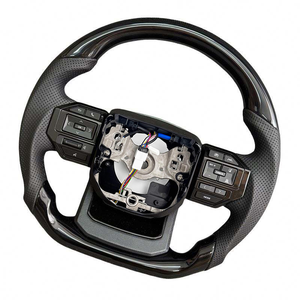Modification <span class=keywords><strong>du</strong></span> volant en fibre de carbone et cuir, sport, <span class=keywords><strong>personnalisable</strong></span> pour Corolla LC300 LC250 Hilux Fortuner Land Cruiser GR - Product Image 5