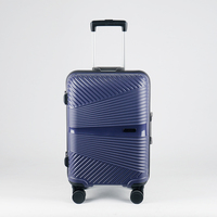 Valise de voyage de luxe moderne et classique à 4 roues avec cadre en aluminium, coque rigide en PP, serrure Bluetooth, anti-chute, couleur personnalisée en polyester