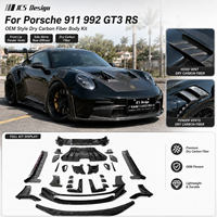 Kit de conversion style OEM en fibre de carbone sèche GT3 RS : Lame avant, aérations d'ailes, jupes latérales, diffuseur arrière pour Porsche 911 992
