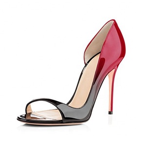 Sandales à talons hauts pour femmes, imprimé léopard dégradé, bout ouvert, escarpins de soirée, chaussures d'été en cuir à talon aiguille - Product Image 3