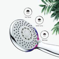 Pommeau de douche à main moderne en plastique ABS, haute pression, poli, écologique, effet pluie, 3 fonctions, pour accessoires de robinetterie de salle de bain