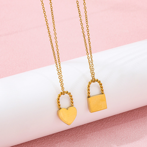 Collar de Acero Inoxidable con Colgante de Corazón y Cuerda, Diseño Creativo y Moderno, Chapado en Oro de 18K PVD, Venta al Por Mayor Danshu, para Mujer - Product Image 2