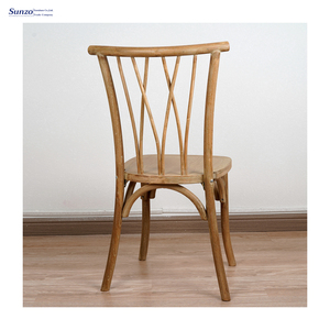 Chaises Botanica en bois Sunzo Furniture, chaises de banquet de luxe modernes, chaises empilables à dossier croisé pour événements, mariage - Product Image 4