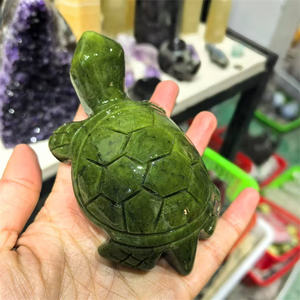 Nouveautés Figurines d'Animaux Tortue Sculptée en Pierre de Cristal de 11 cm Statues de Tortue en Cristal de <span class=keywords><strong>Jade</strong></span> Vert Naturel pour Décoration - Product Image 4