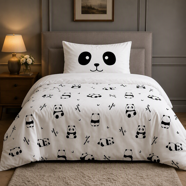 Vibrant Cartoon Animal Printed Microfiber Fabrics Duvet Cover Set 3D Printed Bedding for Kids Bedroom
