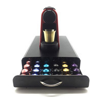 Support de capsules Nespresso en métal, tiroir de rangement, distributeur compatible avec 40 capsules, organisateur de capsules multi-saveurs