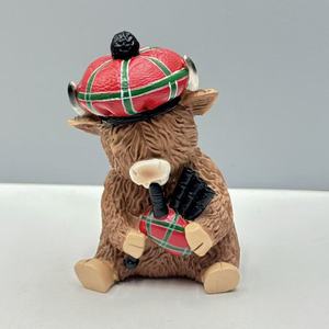 Creative Resin Highland Cow Figurine Cute Desktop Home Decor, Handcrafted Animal Statue <strong>Table</strong> <strong>Top</strong> Living Room <strong>Decoration</strong> - Product Image 2