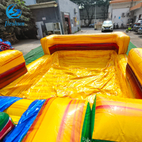 Vente chaude 23 pieds de haut enfants et adultes Double voies eau tropicale palmier toboggan gonflable avec piscine