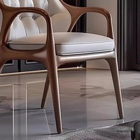 Moderner Nordamerikanischer Schwarznuss-Massivholz-Einzelsessel mit Armlehnen im Italienischen Designer-Stil Esszimmer- und Freizeitmöbel