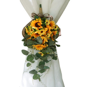 Décoration murale suspendue pour la maison et l'hôtel, rideaux à fleurs tombantes, décoration de porte et de cour, tournesol, eucalyptus, tournesol - Product Image 1
