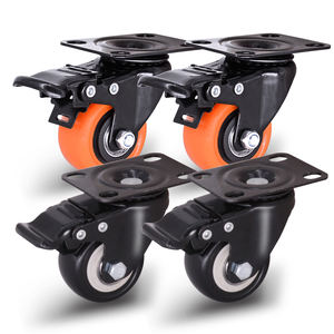 Schwenkbares Lenkrad für Kleiderständer, Büromöbel, Sofa, Stuhl, Kleine 2-Zoll-Feststellbare Rollen mit Radabdeckungen - Product Image 1