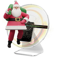12cm Mini LED Ventilateur 3D Hologramme Projecteur Rotatif Animé Décorations De Fête pour La Maison Graduation De Mariage De Noël Cadeaux D'anniversaire