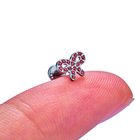 Venta al por mayor G23 ASTM F136 titanio Bowknot forma Multicolor CZ incrustaciones nariz Stud cartílago hélice pendiente mujeres cuerpo Piercing joyería