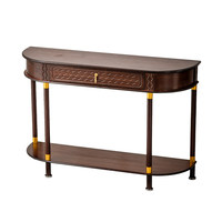Nouvelle table console semi-circulaire en bambou de style chinois, table d'entrée, table de couloir, table murale, table de maquillage, meubles de maison
