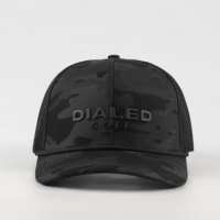 Casquette Y2K de performance en maille avec logo brodé, 5 panneaux, motif camouflage, profil haut, bord incurvé, doublure, pour extérieur, golf, camionneur, personnalisable OEM en gros