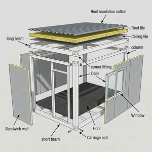 บ้านสำเร็จรูปขนาดเล็กทันสมัย 20 ฟุต บ้านคอนเทนเนอร์แบบโมดูลาร์ สำหรับใช้เป็นบ้านพักอาศัยและสำนักงาน - Product Image 3