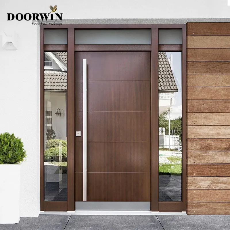 Doorwin American imported red oak doors wooden Plain Panel Luxury house Bedroom Interior Wooden Entrance Door