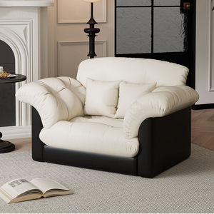 Fauteuil Canapé Camélia en Similicuir Style Français pour Appartement, Salon, Chambre, <span class=keywords><strong>Maison</strong></span> <span class=keywords><strong>d</strong></span>'Hôtes, Location, Usage Individuel <span class=keywords><strong>D</strong></span>écontracté - Product Image 2