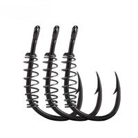 NOUVEAU OEM Lot de 5 hameçons de pêche à ressort, hameçons à ardillon renforcés pour carpe argentée et carpe à tête de cheval, accessoire de pêche pour canne à main