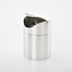 Mini poubelle argentée en métal de qualité pour chambre d'enfant Private Label avec modèle d'impression offset PMS/CYMK RO 116x165 - Product Image 1