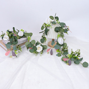 Guirlande d'eucalyptus artificielle facile à obtenir, 100cm-200cm, décoration de mariage, décoration de la maison, accessoires de photographie en plein air - Product Image 3