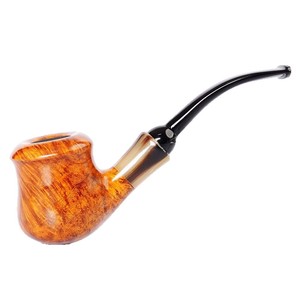 Muxiang Briar Wood Smoking Pipe Bent Type 3mm Smoke Channel Tobacco Pipe Gift - Product Image 5