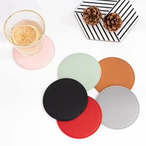 Sáng tạo 10cm vòng hai mặt PU da Coaster cà phê Mat trà Coaster cách nhiệt pad cho nhà sử dụng - Product Image 3