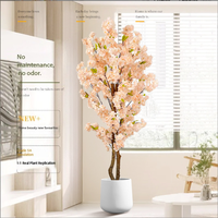 Vente flash Arbre de cerisier en fleurs Bonsaï Décoration de mariage Maison Hôtel Grandes plantes en pot Fleurs Arbres de cerisier artificiels denses