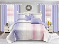 En stock : Ensemble de literie King Size moderne imprimé 8 pièces avec rideaux, 200 fils/cm², motifs variés et emballage individuel